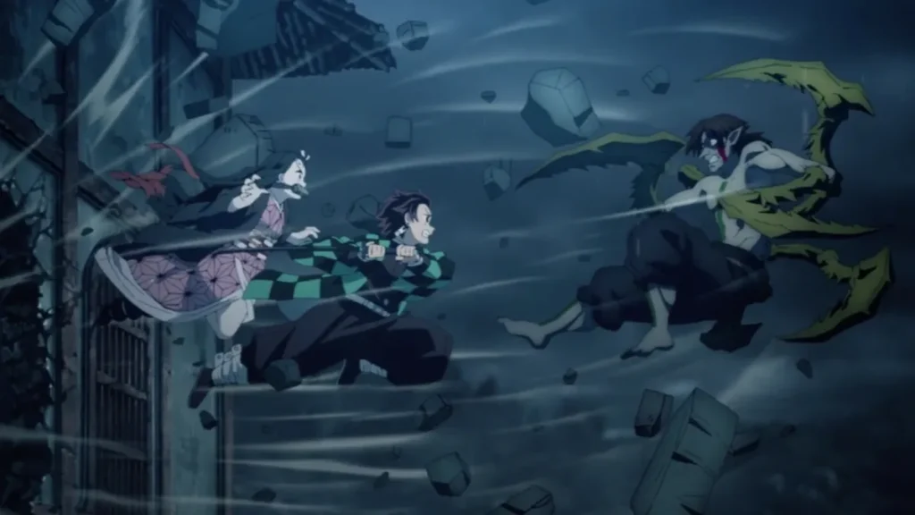 Sibling Duo Fighting against Lower Level Demons as seen in Demon Slayer Anime.